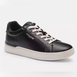 COACH‎ Clip Leather Low Top Sneaker Women's Size US 7 B Leather Black/Charcoal